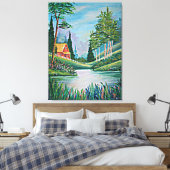 Kabine durch das Strom-Ölgemälde Leinwanddruck (Insitu (Schlafzimmer))