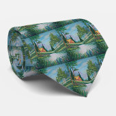 Kabine durch Stream Oil Painting Krawatte (Gerollt)