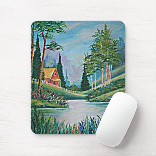 Kabine durch Stream Oil Painting Mousepad (Mit Mouse)