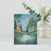 Kabine durch Stream Oil Painting Postkarte (Stehend Vorderseite)