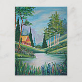 Kabine durch Stream Oil Painting Postkarte (Vorderseite)