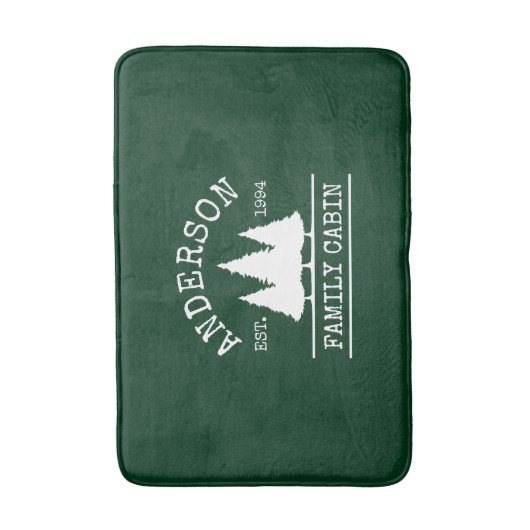 Kabine Familienname Forest Green Badematte (Vorderseite Vertikal)