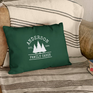 Kabine Familienname Forest Green Dekokissen