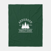 Kabine Familienname Forest Green Fleecedecke (Vorderseite)