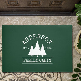 Kabine Familienname Forest Green Fußmatte
