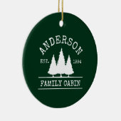 Kabine Familienname Forest Green Keramik Ornament (Rechts)