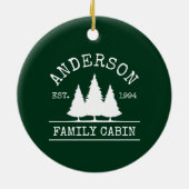 Kabine Familienname Forest Green Keramik Ornament (Hinten)