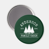 Kabine Familienname Forest Green Magnet (Vorderseite/Rückseite)