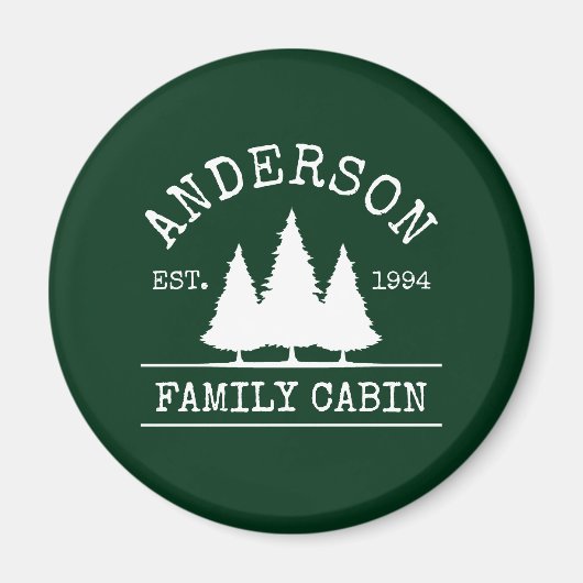 Kabine Familienname Forest Green Magnet (Vorne)