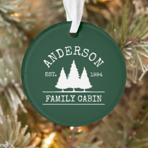 Kabine Familienname Forest Green Ornament