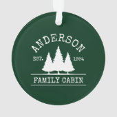 Kabine Familienname Forest Green Ornament (Rückseite)