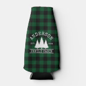 Kabine Familienname Green Buffalo Kariert Flaschenkühler (Vorderseite)