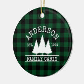 Kabine Familienname Green Buffalo Kariert Keramik Ornament (Links)