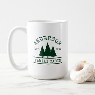 Kabine Familienname Grüne Kiefernbäume Kaffeetasse