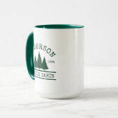 Kabine Familienname Pine Trees Green Tasse (Vorderseite Links)