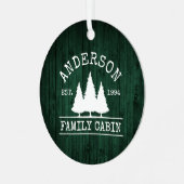 Kabine Familienname Rustikaler Grünwald Ornament Aus Metall (Vorderseite links)