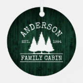 Kabine Familienname Rustikaler Grünwald Ornament Aus Metall (Rückseite)