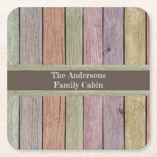 Kabine für rustikale Holzplanen Rechteckiger Pappuntersetzer (Vorderseite)