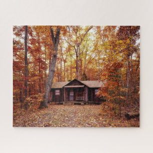 Kabine im Herbstfarbenwald Puzzle