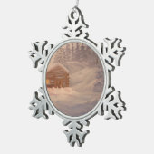 Kabine im Schneezitter Schneeflocken Schneeflocken Zinn-Ornament (Rechts)