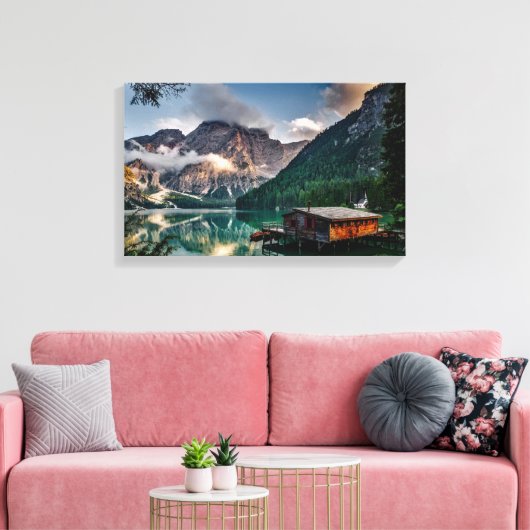 Kabine im Wald Leinwanddruck (Insitu (Wohnzimmer))