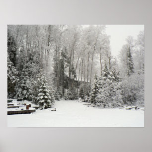 Kabine in den Schneefällen Poster