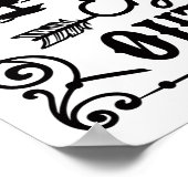 Kabine-Regeln Schwarz-Weiß-Poster Poster (Ecke)