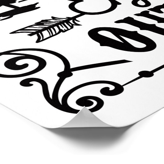 Kabine-Regeln Schwarz-Weiß-Poster Poster (Ecke)