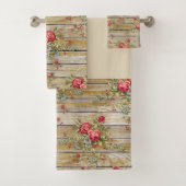 Kabine Rote Rose Blume Blumenkohl Shabby Chic Hand Badhandtuch Set (Insitu)