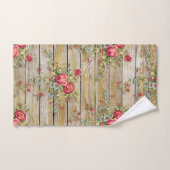 Kabine Rote Rose Blume Blumenkohl Shabby Chic Hand Badhandtuch Set (Handtuch)