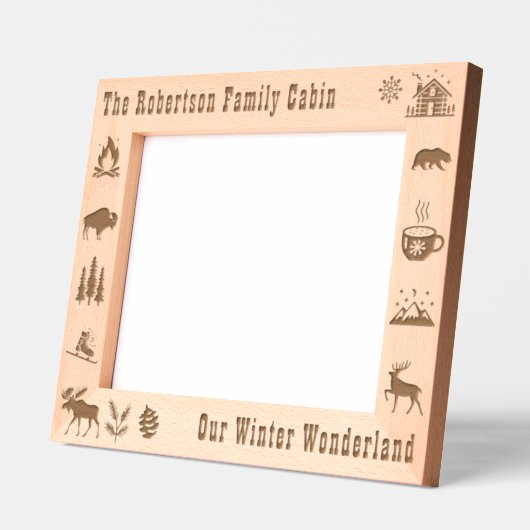 Kabine Rustikal Unser Winter Wonderland Custom 10x Geätzte Rahmen (Links)