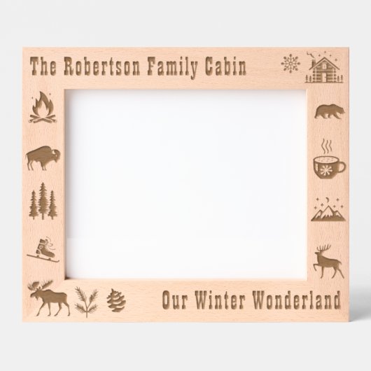 Kabine Rustikal Unser Winter Wonderland Custom 10x Geätzte Rahmen (Vorderseite)