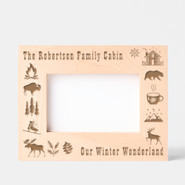 Kabine Rustikal Unser Winter Wonderland Individuel Geätzte Rahmen