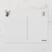 Kabine und Donkey in B&W Postkarte (Rückseite)