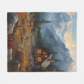 Kabine und Gebirge Fleece Blanket (Vorderseite (Horizontal))