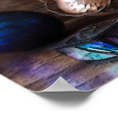 Kabine von Lampenlichtszene Kupfer Federn Bücher Poster (Ecke)