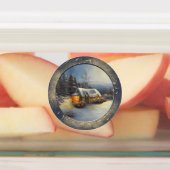 Kabine Zuhause im Winter Etiketten (Befestigt)