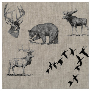 Kabinen-Sammlungs-Waldtiere Stoff