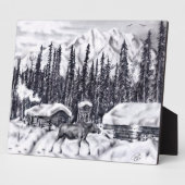 Kabinen und Elch Plaque Fotoplatte (Seite)