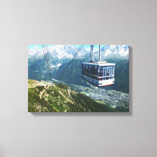Kabinenbahn über Chamonix, Frankreich Leinwanddruck (Vorderseite)