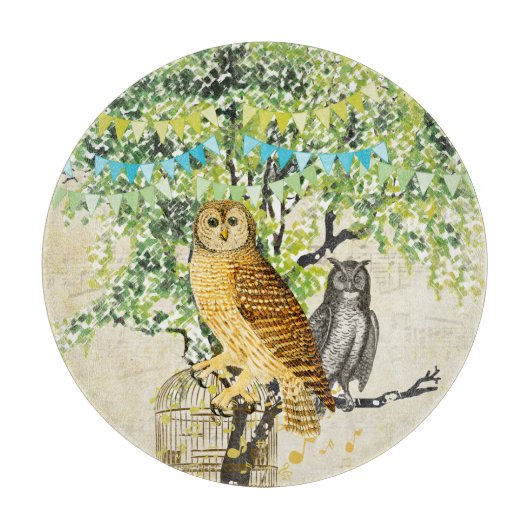 Kabinendekor Niedliche Owls Sheet Musiknoten Schneidebrett (Vorderseite)