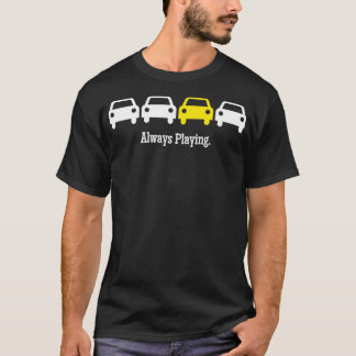 Kabinendruck, immer gelbes Auto spielen T-Shirt