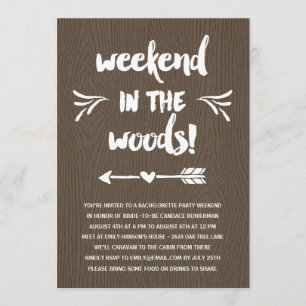 Kabinenfieber  Rustikaler Junggeselinnen-Abschied Einladung