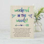 Kabinenfieber| Rustikaler Junggeselinnen-Abschied Einladung (Stehend Vorderseite)