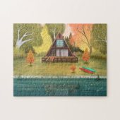 Kabinenhaus mit A-Rahmen Puzzle (Horizontal)