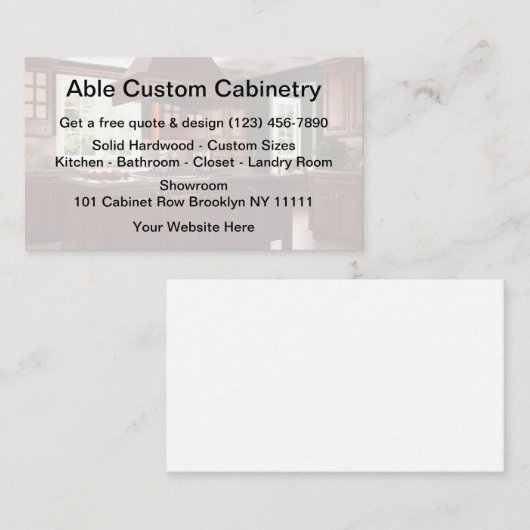 Kabinenindustrie Visitenkarte (Vorne/Hinten)