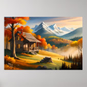 Kabinenmalerei: Waldharmonie und schneebedeckter B Poster (Vorne)