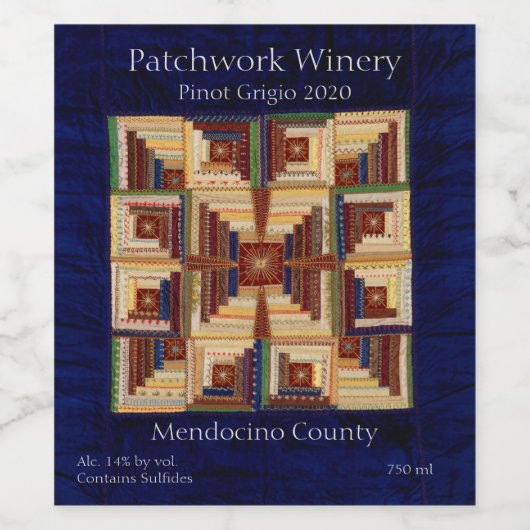 Kabinenquilt Weinetikett (Einzelnes Label)