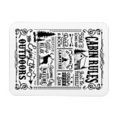 Kabinenregeln Schwarz und Weiß Magnet (Horizontal)