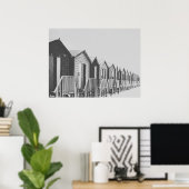 Kabinenreihe im Foto Beach Poster (Heimbüro)